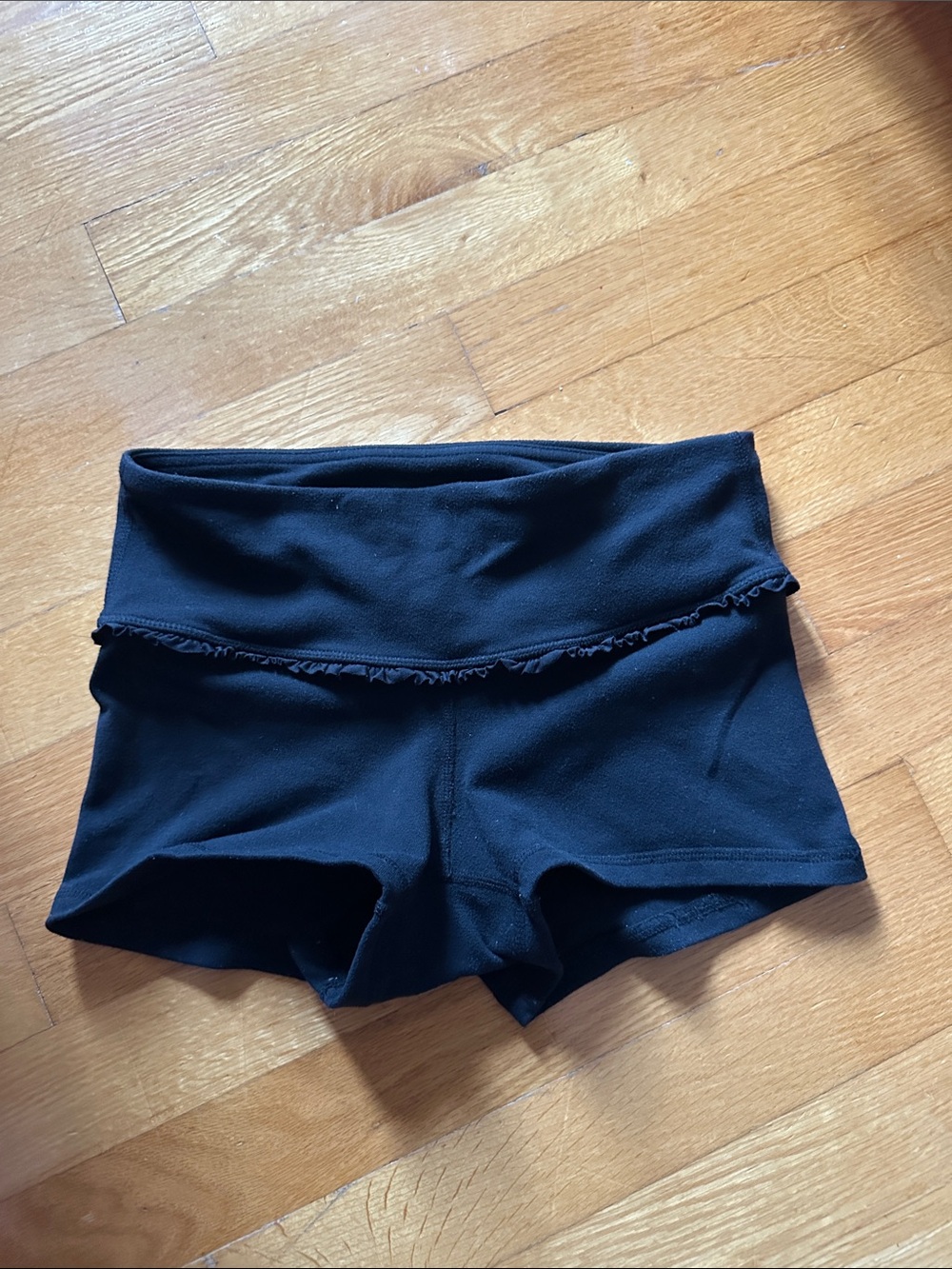 lululemon athletica Black Fold-Over Waist Bike Shorts